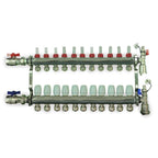 2 - 12 Loop Radiant PEX Plumbing Manifold - 1" 304 Stainless Steel Radiant Floor Heating Manifold