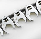 3/8" - 1" Crowfoot Wrench Set - SAE & Metric 11 Pieces Wrench Set With Clip On Organizer Easily Access Hard To Reach Areas - Stainless Steel Tool For Mechanics Great For Automotive Repair Work