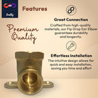 1/2" C x 1/2" - FIP Drop Ear Elbow - Heavy Duty Stress Corrosion Cracking Resistant Brass Elbow Fitting for Plumbing Fitting