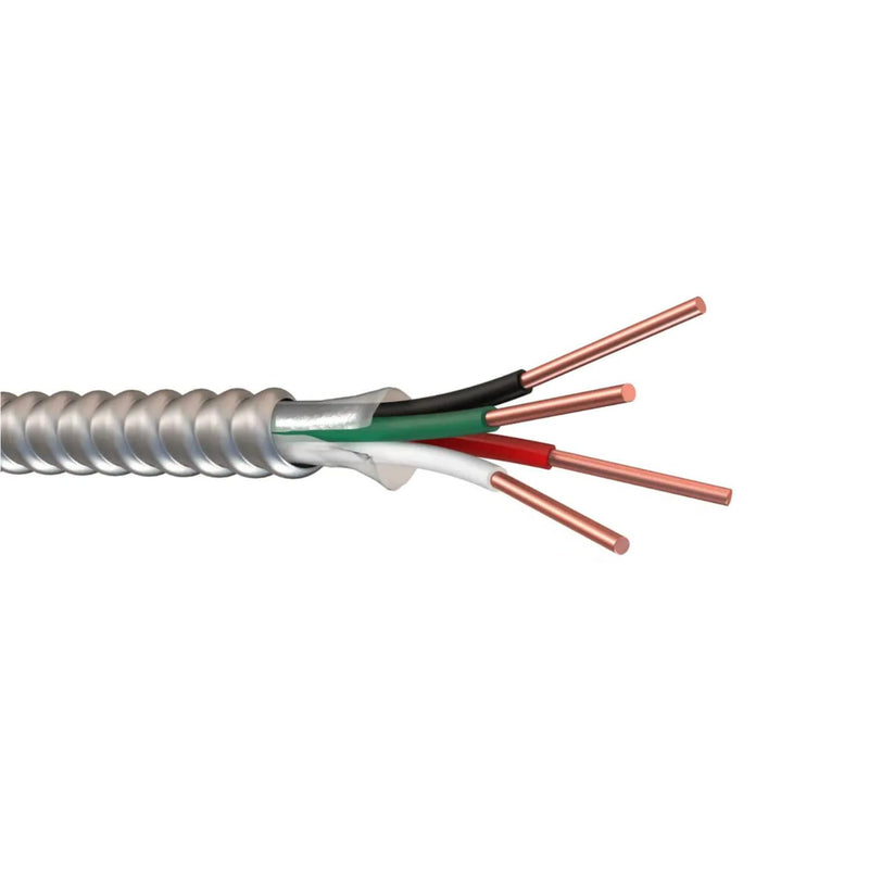 MC Cable 10/3 - Metal Clad 25ft - 50ft - 100ft - 125ft, Coil Aluminium Armor Stranded Copper Conductor - Cable for Indoor