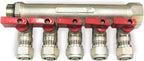 Loops 3/4" Plumbing PEX Manifolds w/ 1/2" Pex Ball Valves - 2 - 6 -Branch Radiant Heat Manifold - PEX Tubing Floor Heating Manifolds - Red or Blue Handles