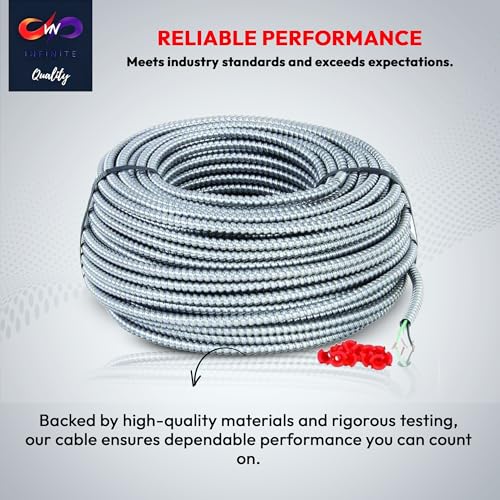 12/2 - 12/3 - Solid Metal Clad Cable with Ground Wire - MC Aluminium Armor and Stranded Copper Conductor