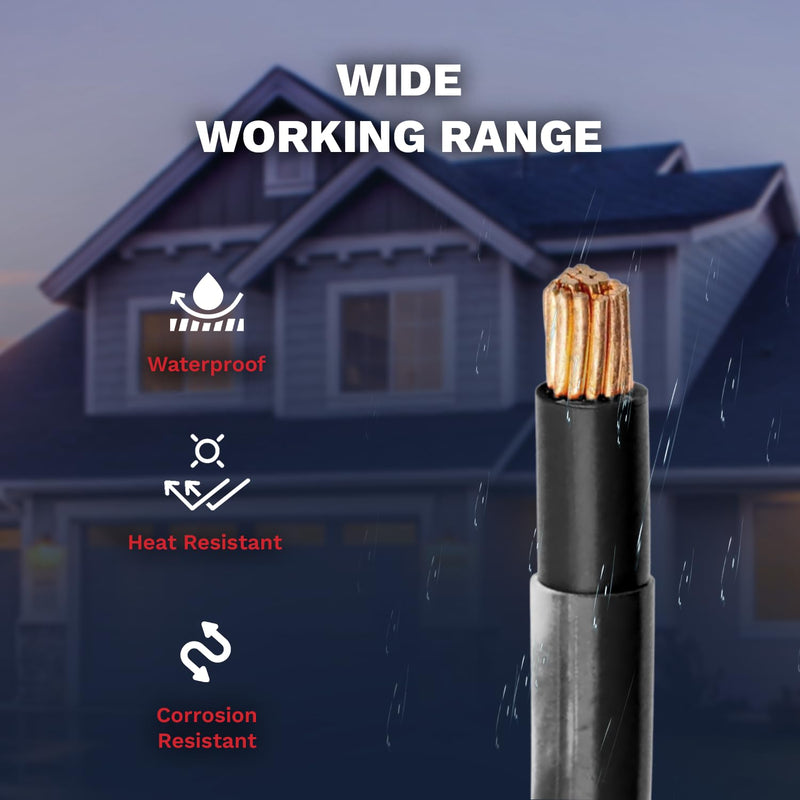 12AWG THHN Wire 12 Gauge 100 FT OFC Copper Electrical Stranded Copper Conductor 600V Building Wire with PVC Nylon Insulation Black 100 ft