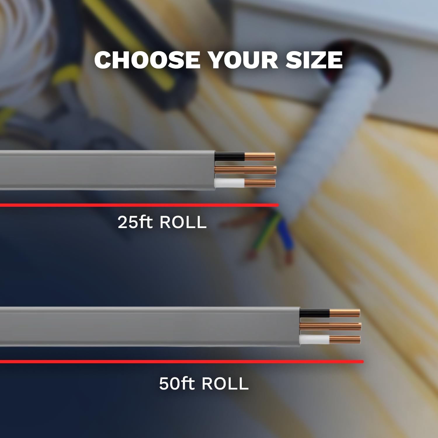 10/2 UF-B Wire 10 Gauge Outdoor Direct Burial Electrical Underground Cable 10AWG 2 Connector Insulated Jacket Gray 25ft-50ft-100ft