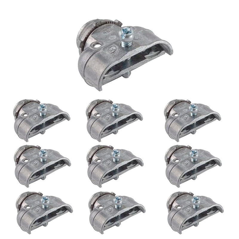 3/8" Flexible Metal Conduit Duplex Connector FMC 3/8" 90 Degree Flex Duplex Box Connector for Flexible Metallic Conduit, AC, MC, or NM Sheathed Cable
