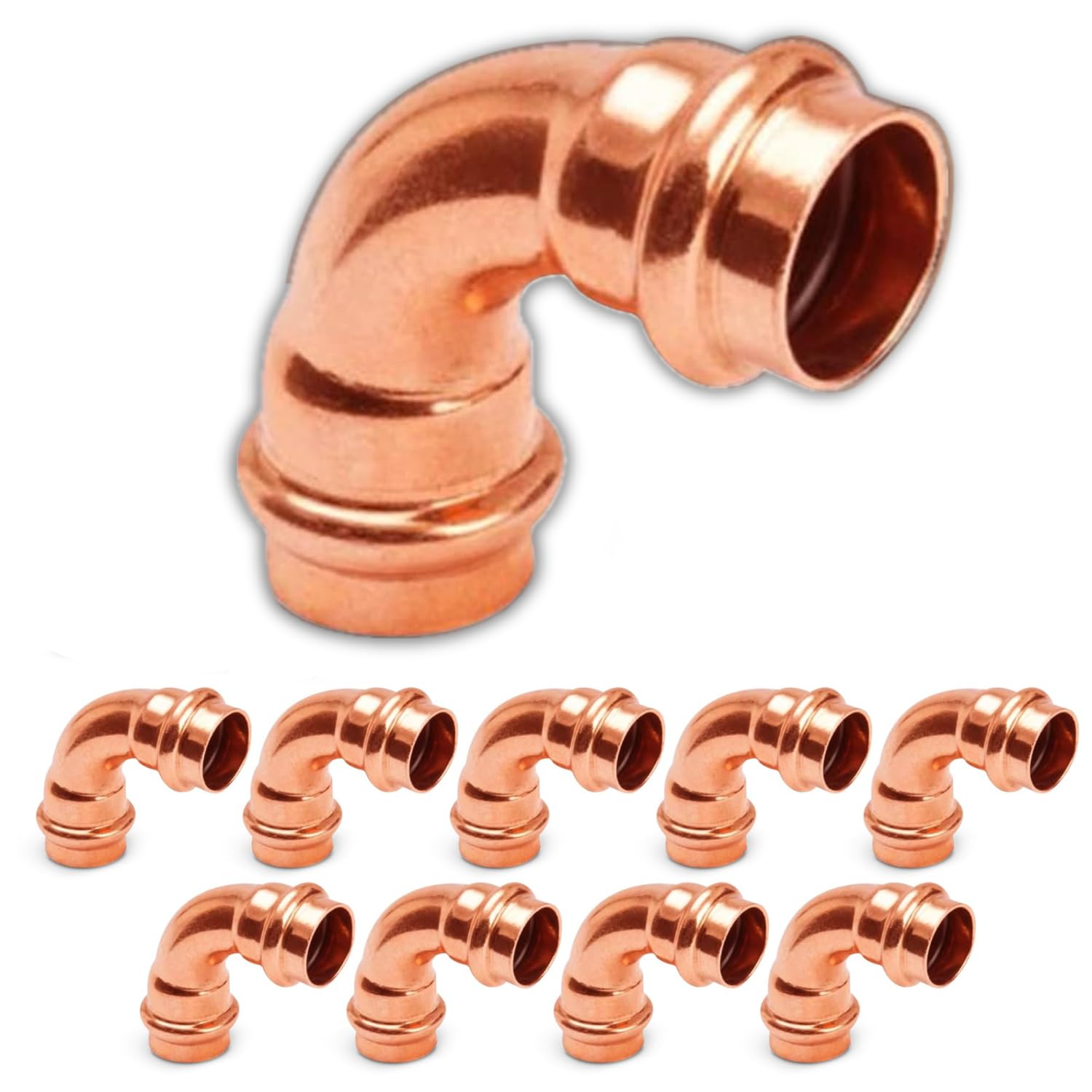 1" - 1/2" - 3/4" 90 Degree Elbow Copper Fitting - Copper Elbow Cpvc Pipe Fitting - Copper Elbow Pipe - 90 Degree Copper Elbow Pipe For Plumbing & Heating Systems