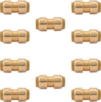 1/2" x 1/2" - 3/4" x 3/4" Pushfit Straight Coupling, PEX Brass Push-fit Coupling, Straight Coupling Push-Fit Fitting to Connect Pex, Push-to-Connect Plumbing Fittings for PEX, Copper, CPVC