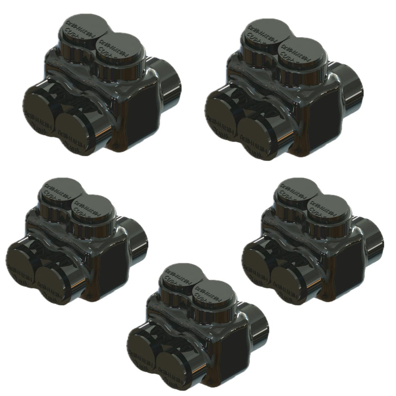 Insulated Splice Connector 2 Ports Wire Connectors 3/0-6AWG Wide Polaris Connector 7/32" Aluminum and Copper Insulated Wire Split Bolt Connector Pre-Filled with Oxide Inhibiting Compound