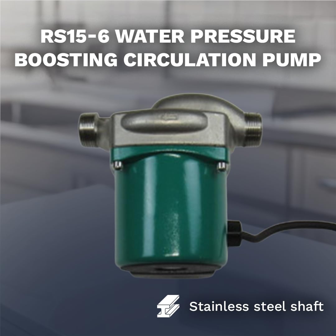 110V 120W Water Pressure Booster Pump 3-Speed Stainless Steel Hot Water Circulation Recirculating Pump 3/4 NPT for Floor Boiler Hot Water Heater System (RS15/6-130 Green)