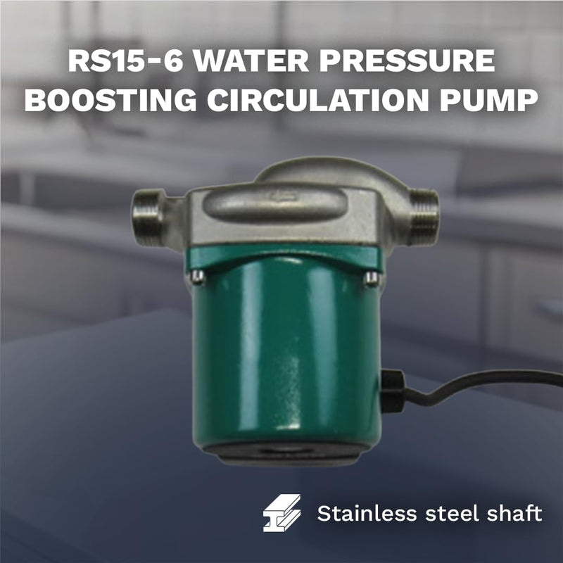 110V 120W Water Pressure Booster Pump 3-Speed Stainless Steel Hot Water Circulation Recirculating Pump 3/4 NPT for Floor Boiler Hot Water Heater System (RS15/6-130 Green)