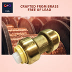 Fittings 1/2" - 3/4" Pushfit Straight Coupling - 1/2" x 1/2" - 3/4" x 3/4" - PEX Brass Push-fit Coupling - Push-to-Connect Plumbing Fittings for PEX Copper CPVC