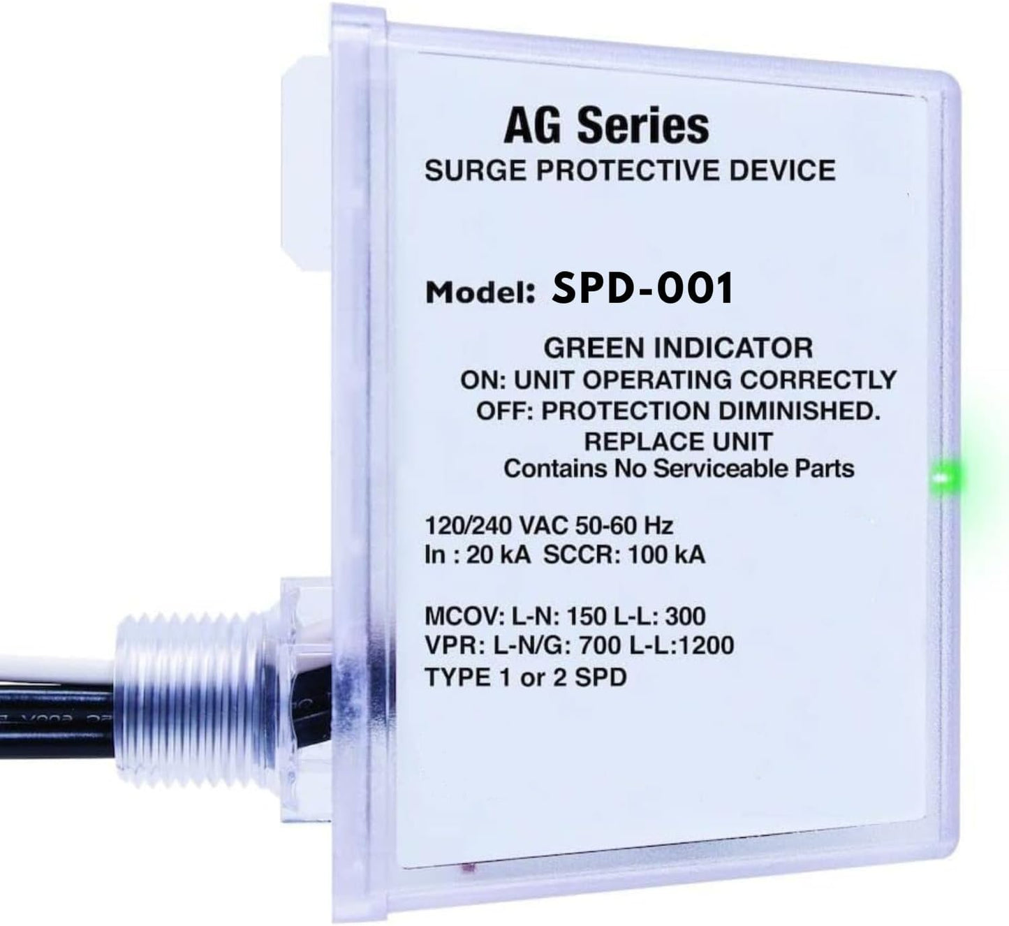 120/240 VAC Universal HVAC Surge Protective Device SPD-001, TPMOV Technology, Watertight Enclosure Lightning Protection, Comprehensive Surge Protection