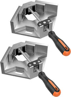 Single Handle 90 Degree Right Angle Clamp - Adjustable Aluminium Alloy Quick Grip Corner Clip Clamp Tool for Woodworking, Welding, Photo Frame and Other Projects