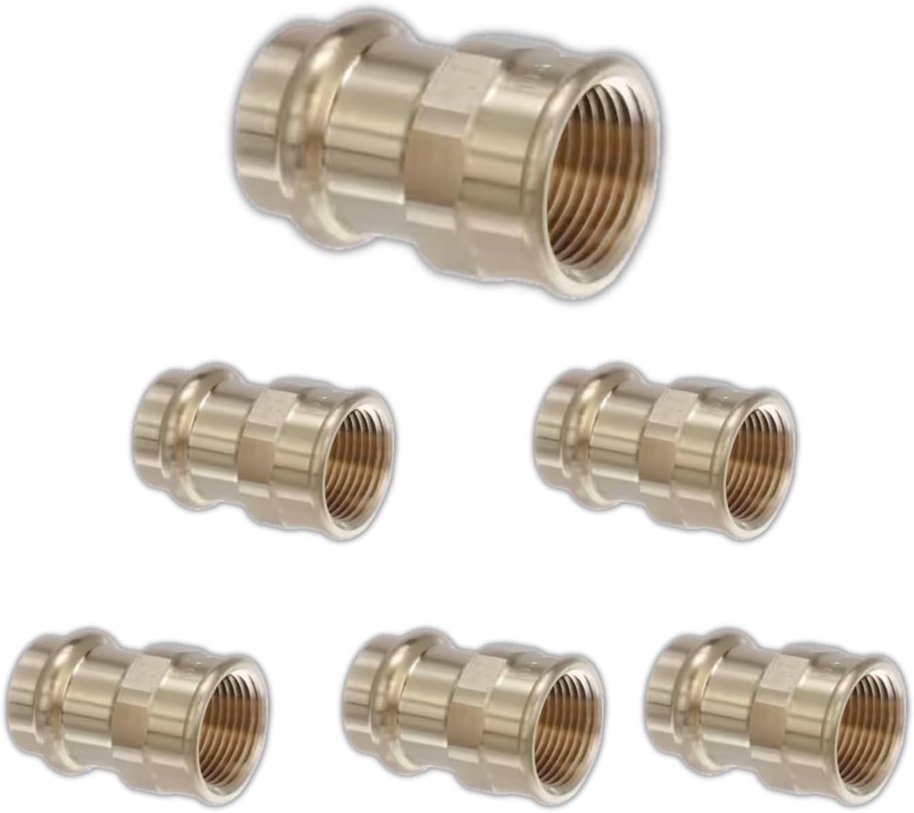 ProPress Brass Adapter 1/2" -  3/4" Press Fittings Adapter 1/2" - 3/4" Female NPT Brass Adapter