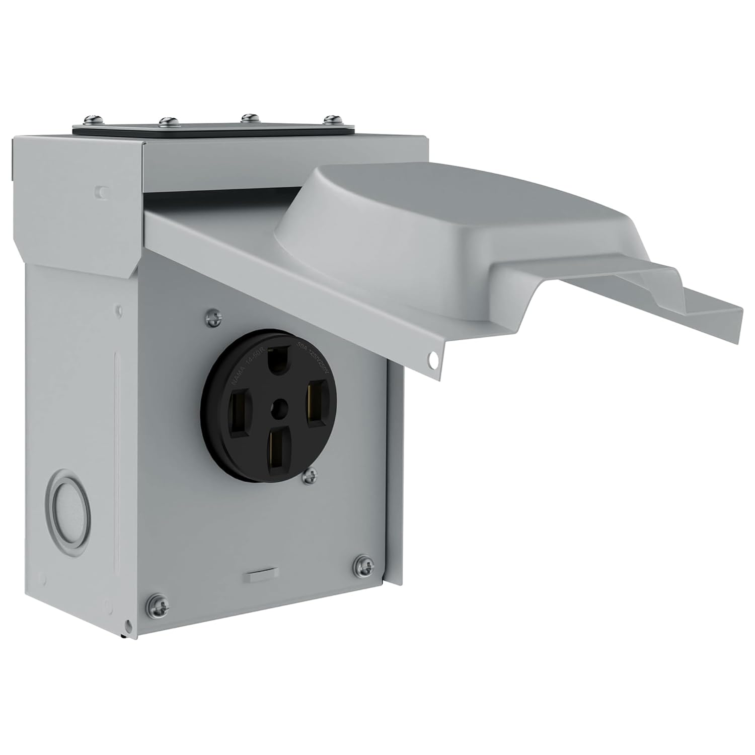 50 Amp RV Power Outlet Panel Box 120/240V A-C Type 3R Enclosure 14-50R Lockable Weatherproof Outdoor Electrical NEMA 14-50R Receptacle Panel, ETL Listed
