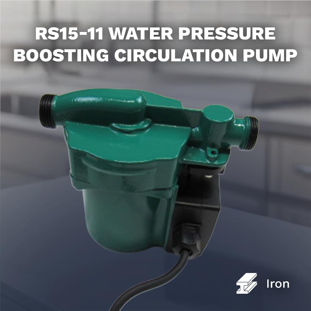 110V 150W Water Pressure Booster Pump Cast Iron Hot Water Circulation Recirculating Pump with US plug for Floor Boiler Hot Water Heater System (DM15-110 Green)