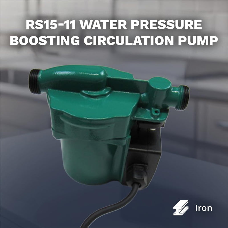110V 150W Water Pressure Booster Pump Cast Iron Hot Water Circulation Recirculating Pump with US plug for Floor Boiler Hot Water Heater System (DM15-110 Green)