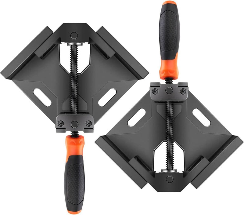 Single Handle 90 Degree Right Angle Clamp - Adjustable Aluminium Alloy Quick Grip Corner Clip Clamp Tool for Woodworking, Welding, Photo Frame and Other Projects