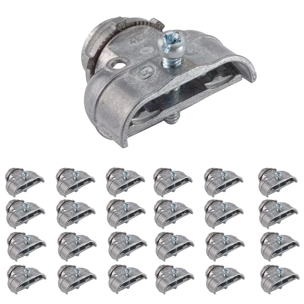 3/8" Flexible Metal Conduit Duplex Connector FMC 3/8" 90 Degree Flex Duplex Box Connector for Flexible Metallic Conduit, AC, MC, or NM Sheathed Cable