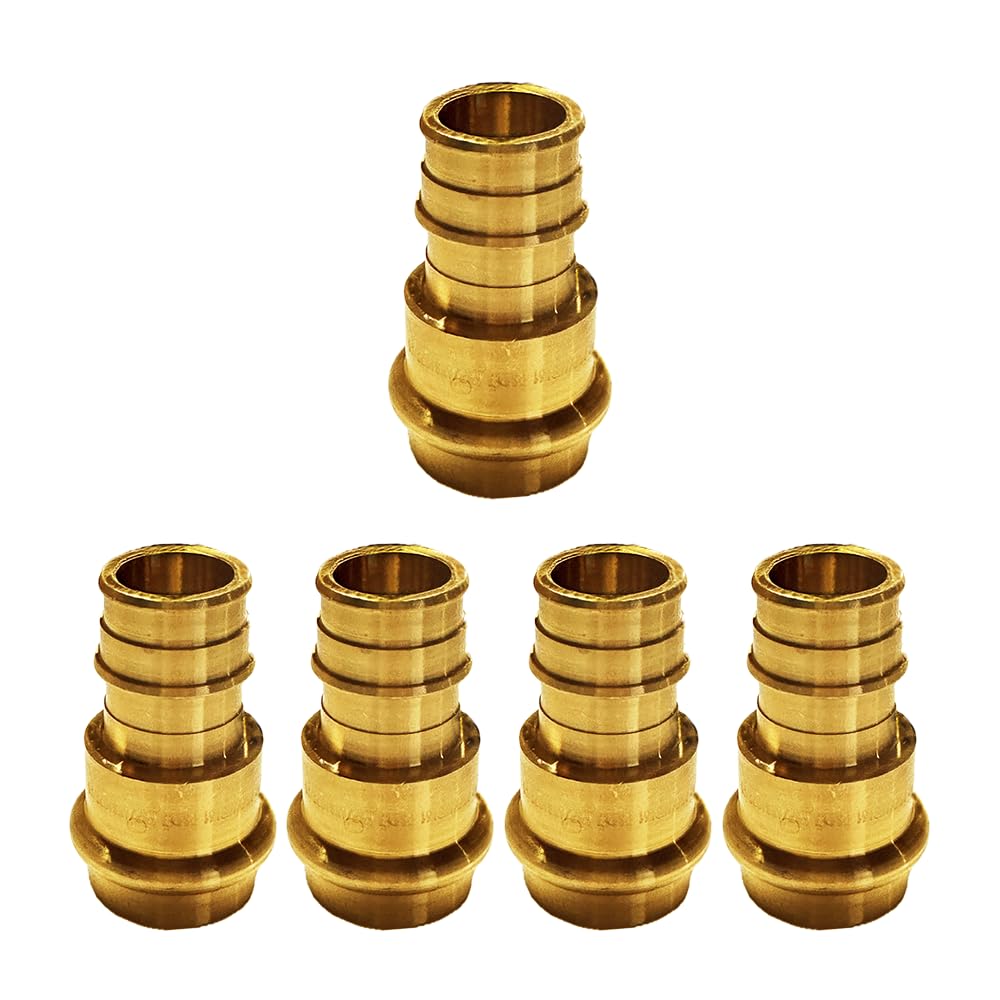 1/2 Inch PEX Expansion Press Coupling Brass Adapter - for Copper and PEX Pipe Connection - Durable 1/2inch Press X 1/2" Crimp Fittings for Seamless Installation (Pack of 10)