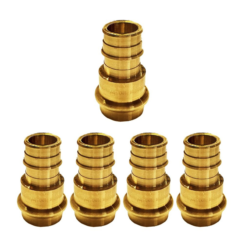 1/2" - 3/4" PEX Expansion Press Coupling Brass Adapter - for Copper and PEX Pipe Connection - Durable 1/2" - 3/4" Press X 1/2" - 3/4" Crimp Fittings for Seamless Installation