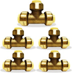 1/2" - 3/4" - Push Fit Plumbing Tee - Push to Connect Brass Plumbing Fittings - Fitting to Connect PEX, Copper, CPVC