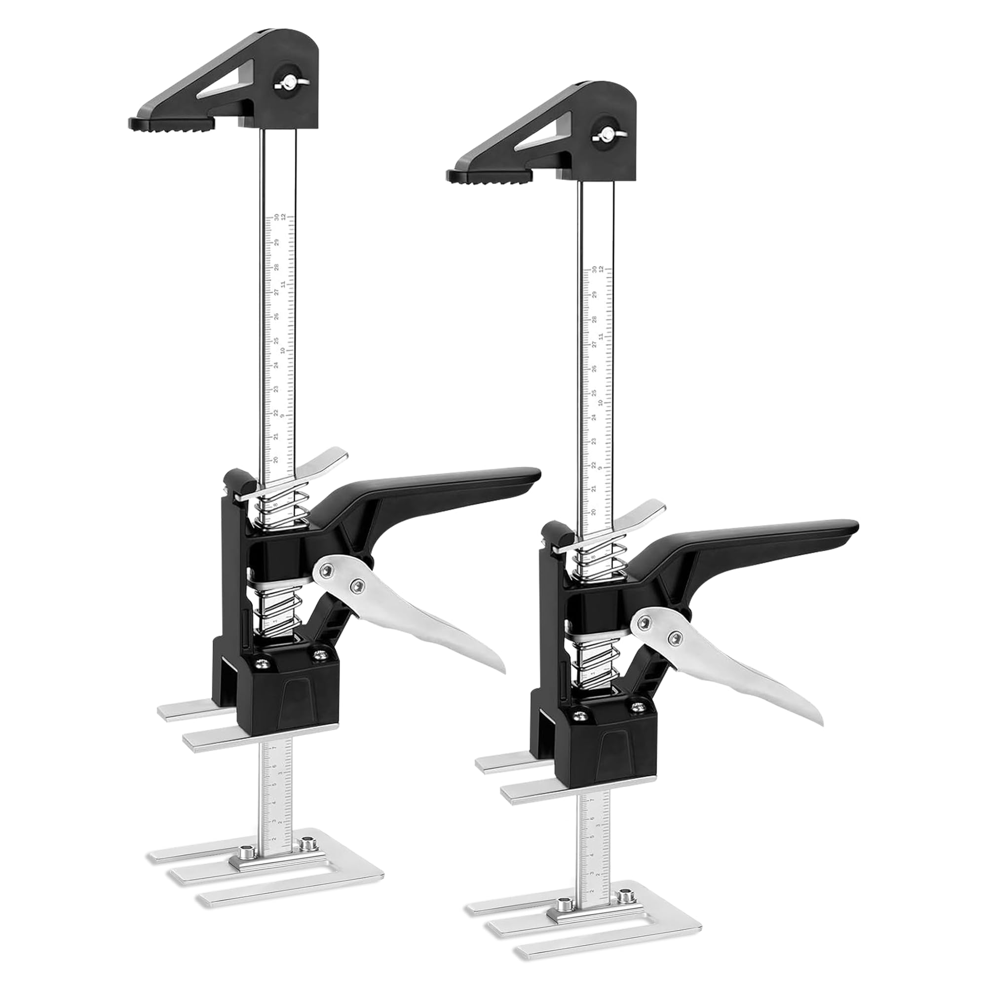Labor Saving Handle 12" Lever Tool Lifts 2pcs, Wall Tile Locator, Multifunctional Lift Height Adjuster, Door Panel, Lifting Cabinet Jack, Lifts 6.69" Holds 330 lbs (Heavy Duty Steel Tool Box)