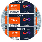 MC Cable 10/2 - Metal Clad - Aluminium Armor Solid Copper Conductor - Cable for Indoor