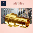 1/2" - 3/4" PEX Expansion Press Coupling Brass Adapter - for Copper and PEX Pipe Connection - Durable 1/2" - 3/4" Press X 1/2" - 3/4" Crimp Fittings for Seamless Installation