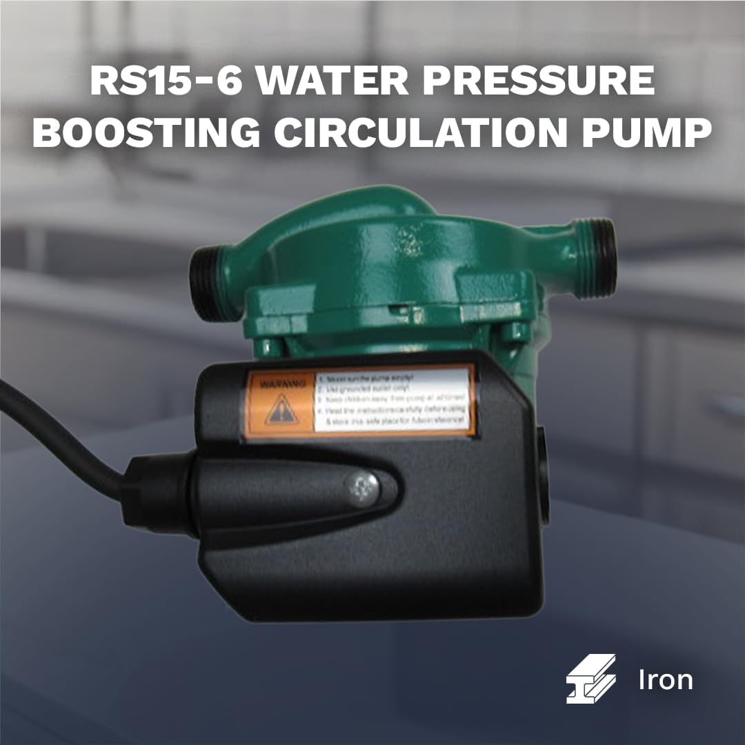 110V 130W Water Pressure Booster Pump 3-Speed Cast Iron Hot Water Circulation Recirculating Pump 3/4 NPT for Floor Boiler Hot Water Heater System (RS15/6-130 Green)