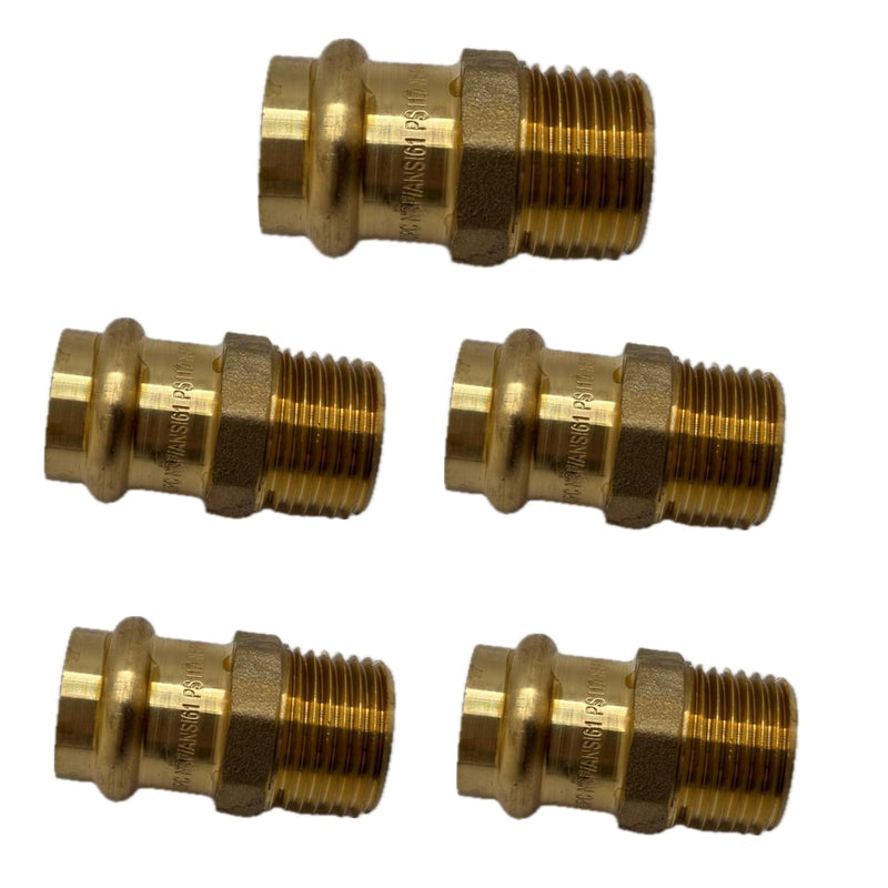 1/2" - 3/4" ProPress Fittings - Male Adapter - Press Brass Adapter Fittings Male NPT Adapter - Connection for Residential, Commercial