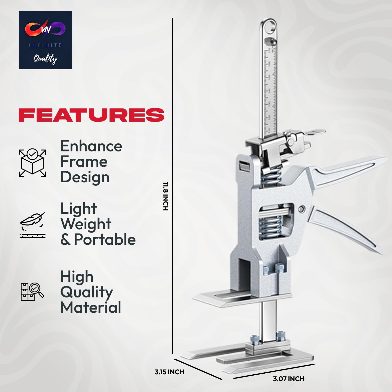 Labor Saving Handle 12" Lever Tool Lifts 2pcs, Wall Tile Locator, Multifunctional Lift Height Adjuster, Door Panel, Lifting Cabinet Jack, Lifts 6.69" Holds 330 lbs (Heavy Duty Steel Tool Box)
