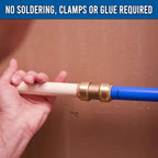 1/2" x 1/2" - 3/4" x 3/4" Pushfit Straight Coupling, PEX Brass Push-fit Coupling, Straight Coupling Push-Fit Fitting to Connect Pex, Push-to-Connect Plumbing Fittings for PEX, Copper, CPVC