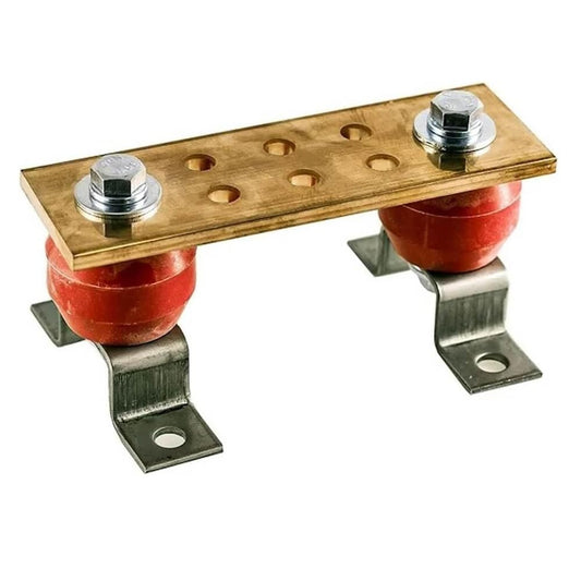 Copper Bus Bar - 6" Ground Bar - Grounding Kit - Terminal Busbar - Grounding Terminal - Electrical Ground Bar - Grounding Busbar - Copper Ground Bus 2.5kV Insulators - Copper Ground Rod