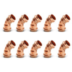 45 Degree Elbow Copper Fitting - 1” - 1/2" - 3/4" - Copper Elbow Cpvc Pipe Fitting - 45 Degree Copper Elbow Pipe For Plumbing & Heating Systems