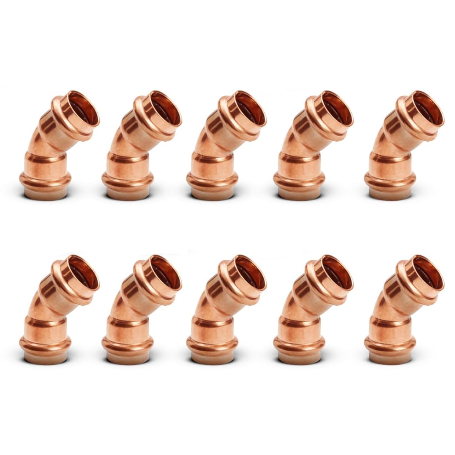 45 Degree Elbow Copper Fitting - 1” - 1/2" - 3/4" - Copper Elbow Cpvc Pipe Fitting - 45 Degree Copper Elbow Pipe For Plumbing & Heating Systems