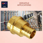 1/2" - 3/4" PEX Expansion Press Coupling Brass Adapter - for Copper and PEX Pipe Connection - Durable 1/2" - 3/4" Press X 1/2" - 3/4" Crimp Fittings for Seamless Installation