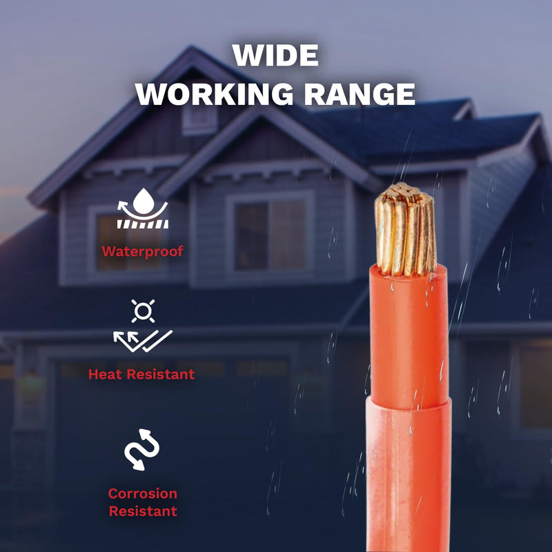 12AWG THHN Wire 12 Gauge 100 FT OFC Copper Electrical Stranded Copper Conductor 600V Building Wire with PVC Nylon Insulation Red 100 ft
