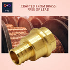 1/2" - 3/4" PEX Expansion Press Coupling Brass Adapter - for Copper and PEX Pipe Connection - Durable 1/2" - 3/4" Press X 1/2" - 3/4" Crimp Fittings for Seamless Installation