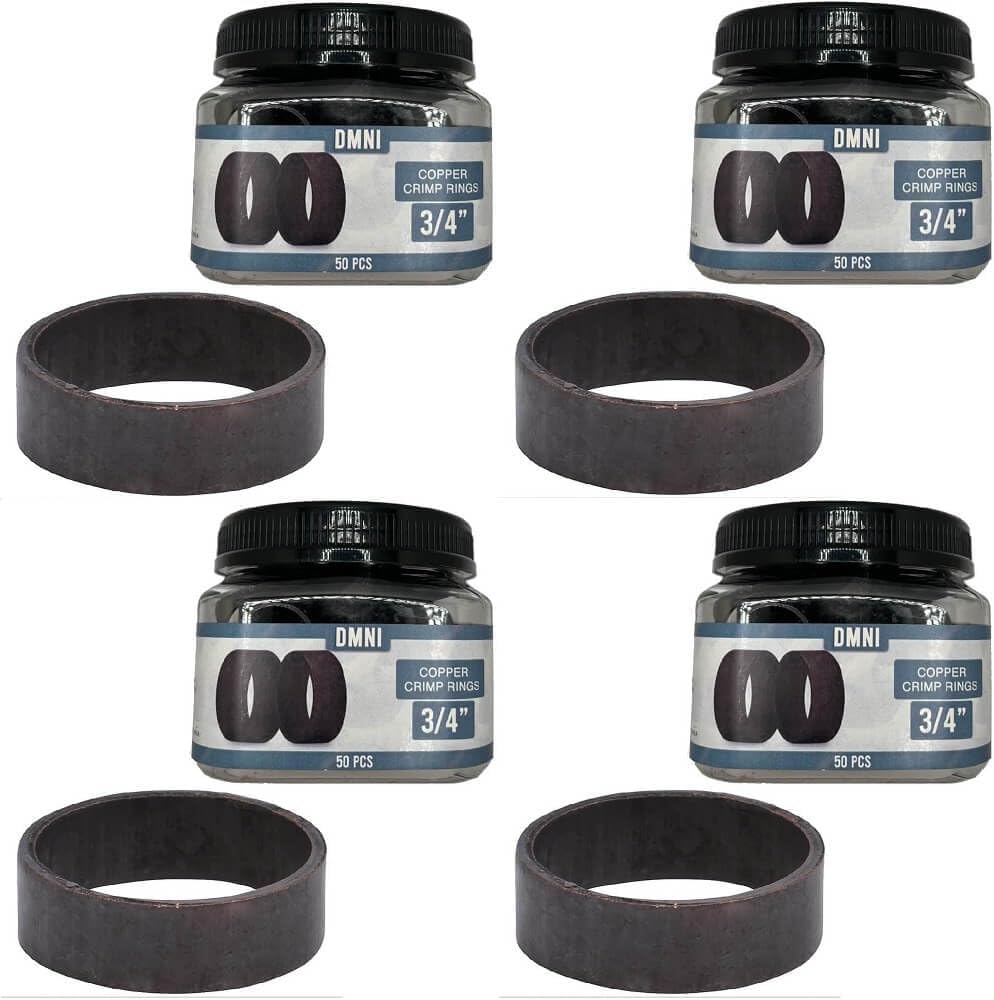 Pex Crimp Rings 3/4" Pipe Fitting For Pex Pipe Tube System - Black Oxidized Surface Treatments - 50 PCS