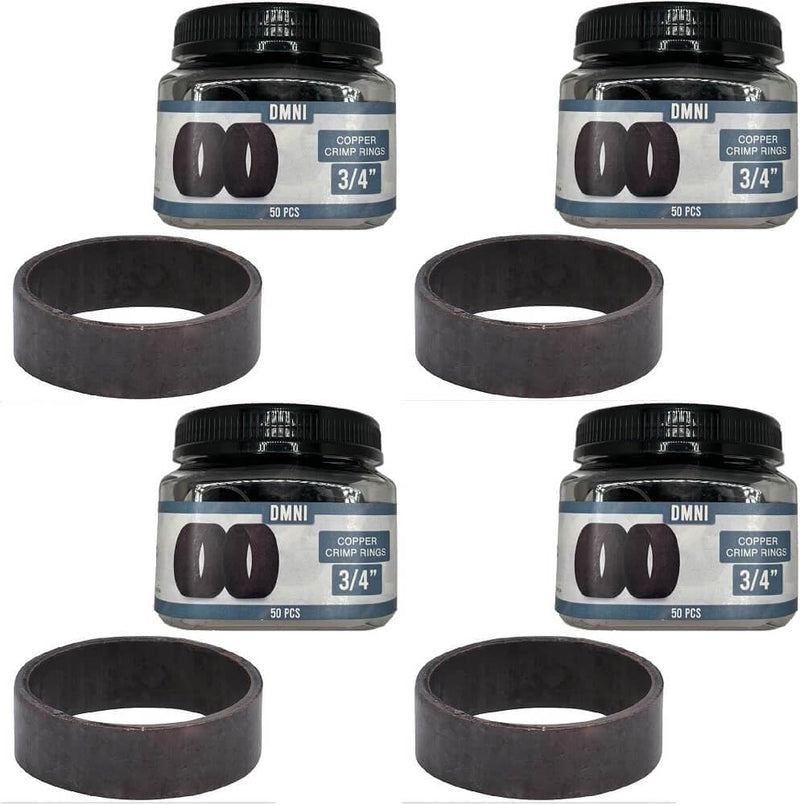 Pex Crimp Rings 3/4" Pipe Fitting For Pex Pipe Tube System - Black Oxidized Surface Treatments - 50 PCS