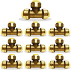 1/2" - 3/4" - Push Fit Plumbing Tee - Push to Connect Brass Plumbing Fittings - Fitting to Connect PEX, Copper, CPVC