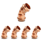 45 Degree Elbow Copper Fitting - 1” - 1/2" - 3/4" - Copper Elbow Cpvc Pipe Fitting - 45 Degree Copper Elbow Pipe For Plumbing & Heating Systems
