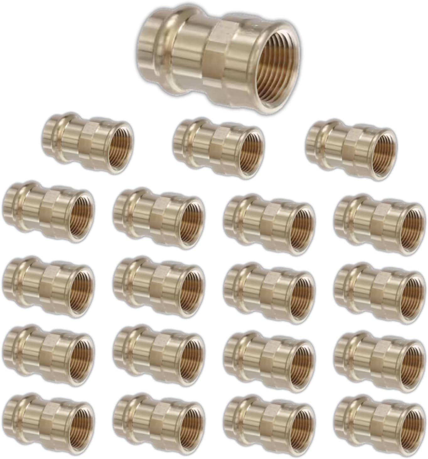 ProPress Brass Adapter 1/2" -  3/4" Press Fittings Adapter 1/2" - 3/4" Female NPT Brass Adapter