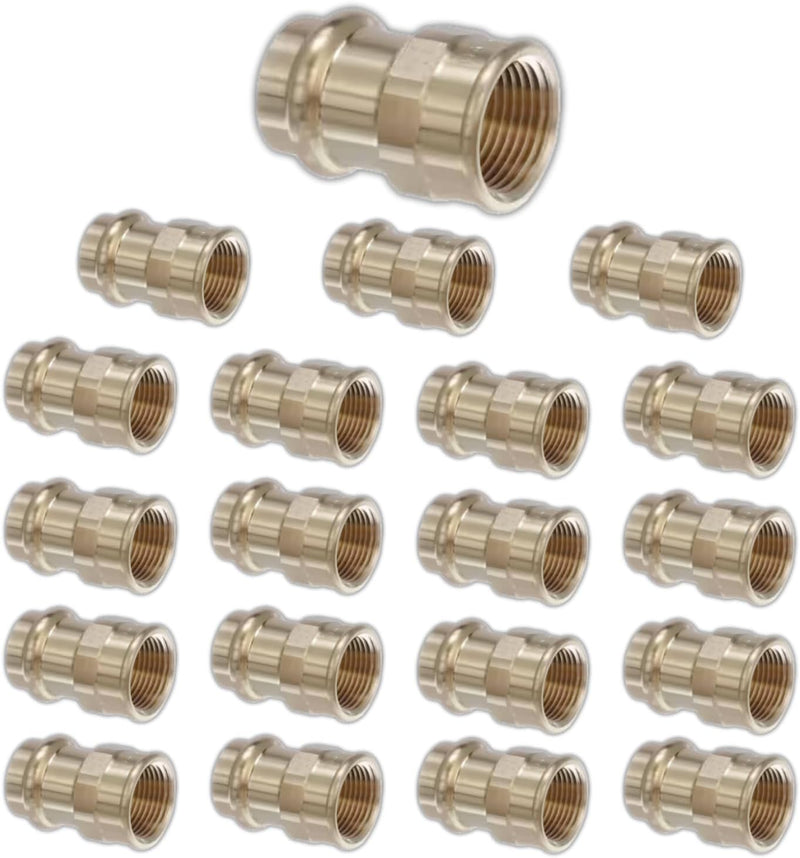 ProPress Brass Adapter 1/2" -  3/4" Press Fittings Adapter 1/2" - 3/4" Female NPT Brass Adapter