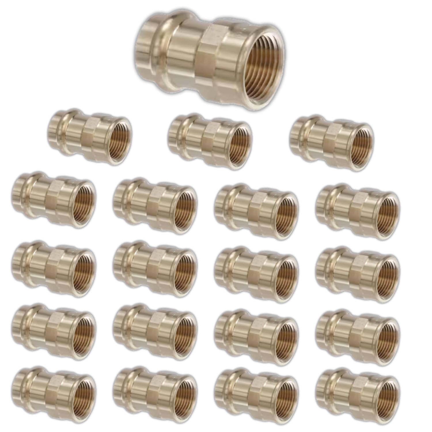 ProPress Brass Adapter 1/2" -  3/4" Press Fittings Adapter 1/2" - 3/4" Female NPT Brass Adapter