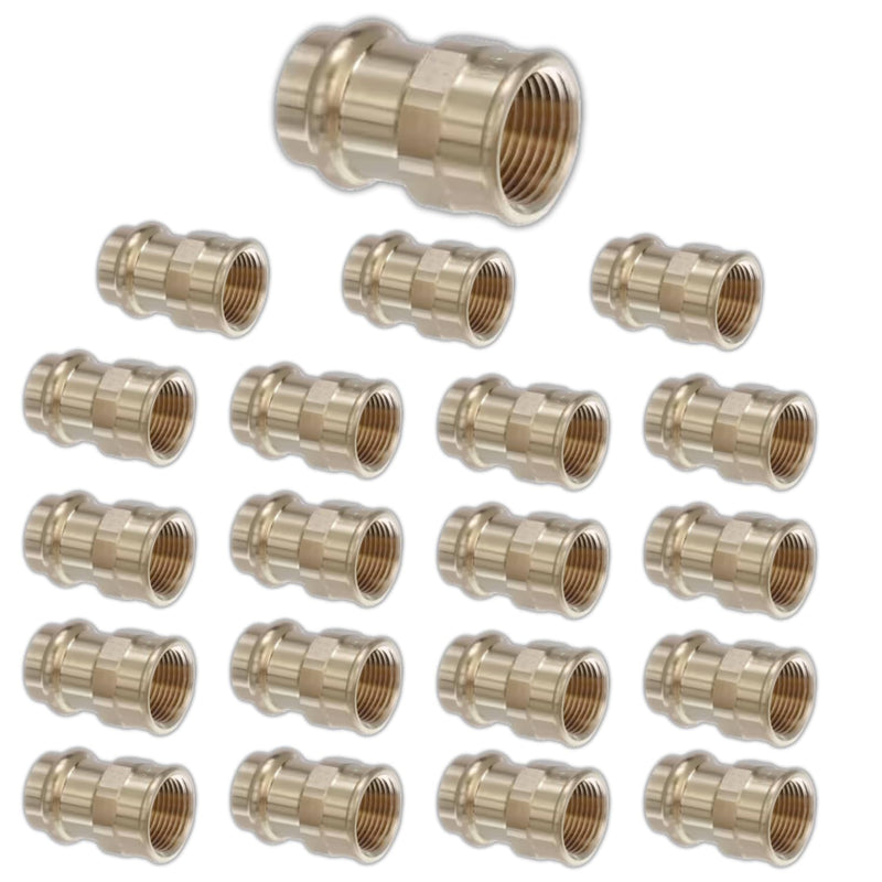 ProPress Brass Adapter 1/2" -  3/4" Press Fittings Adapter 1/2" - 3/4" Female NPT Brass Adapter