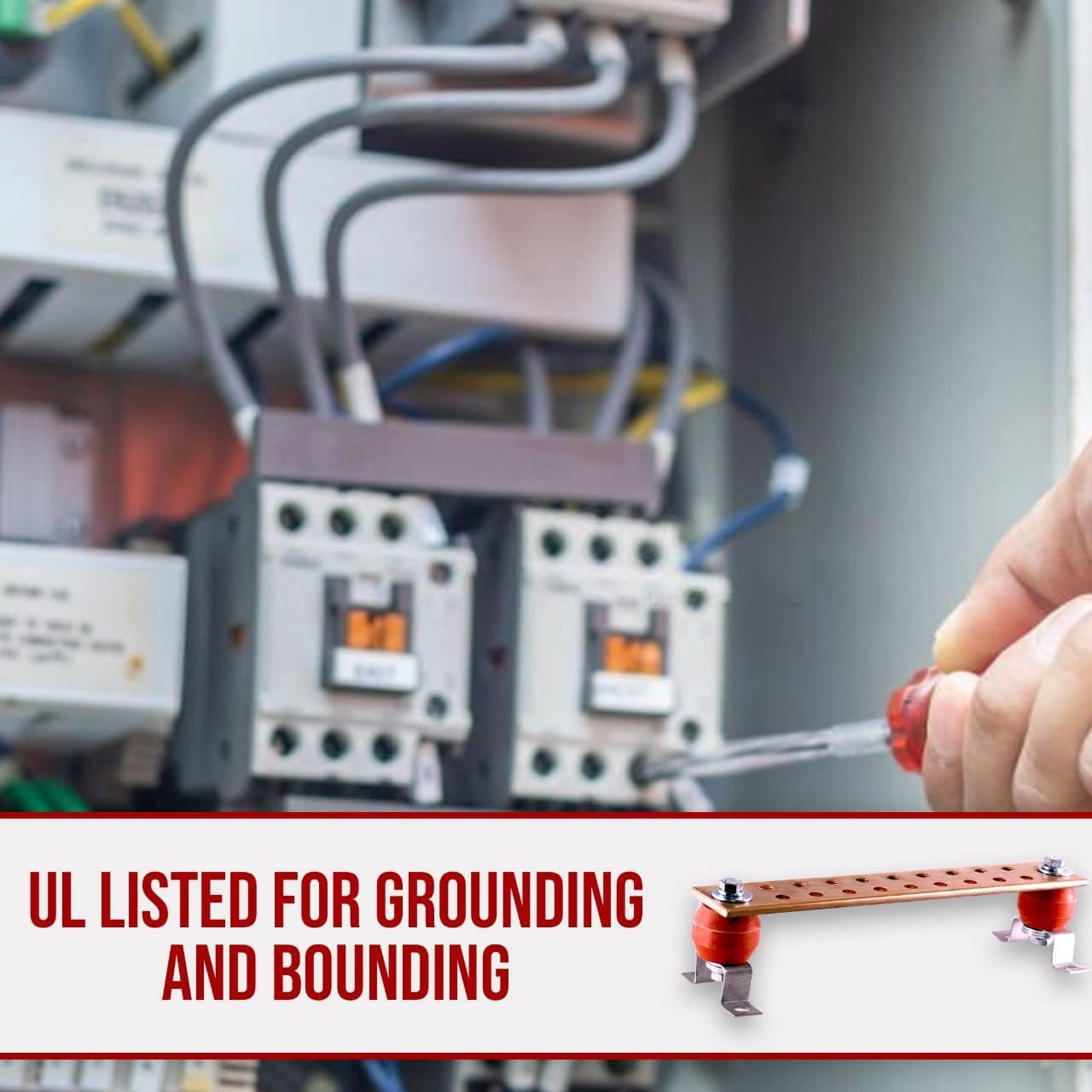 Copper Bus Bar 12" Ground Bar - Grounding Kit - Terminal Busbar - Grounding Terminal - Electrical Ground Bar - Grounding Busbar - Copper Ground Bus 2.5kV Insulators - Copper Ground Rod