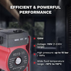 110V 150W Water Pressure Booster Pump Stainless Steel Hot Water Circulation Recirculating Pump 3/4 NPT for Floor Boiler Hot Water Heater System (DM15-110 Red)