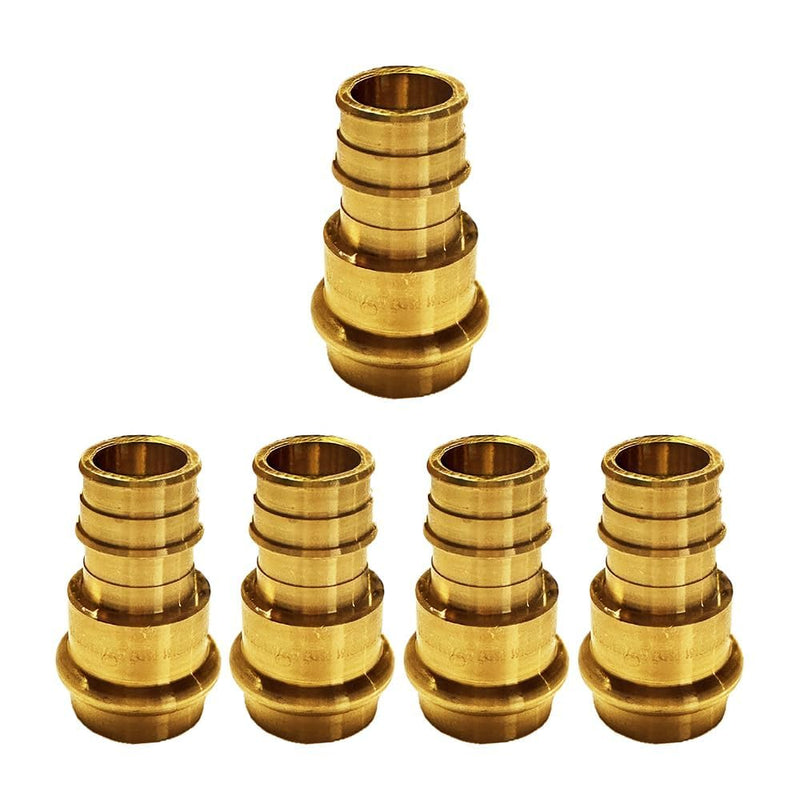 1/2" - 3/4" PEX Expansion Press Coupling Brass Adapter - for Copper and PEX Pipe Connection - Durable 1/2" - 3/4" Press X 1/2" - 3/4" Crimp Fittings for Seamless Installation